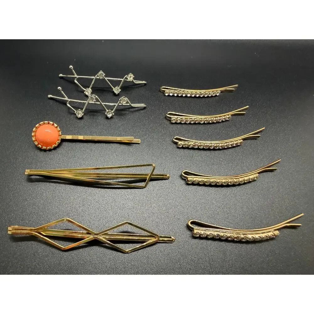 Hair pin set/ Pearl bobby/ silver metal hair clip set